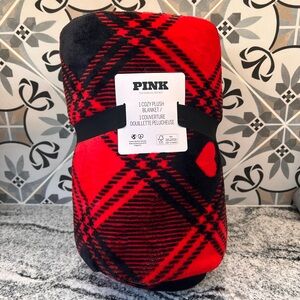 PINK Victoria's Secret Red and Black Blanket